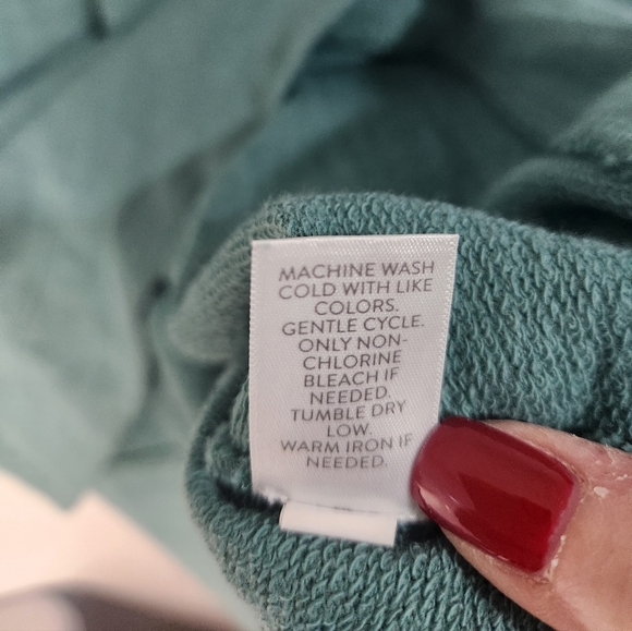 J Jill Teal Hooded Pullover with Drawstrings, Size Medium - Picture 4 of 7